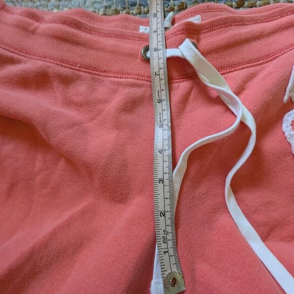 Aeropostale Sweatpants “Aero 87” L Coral Cropped Embroidered Logo Joggers Visco - Picture 5 of 8